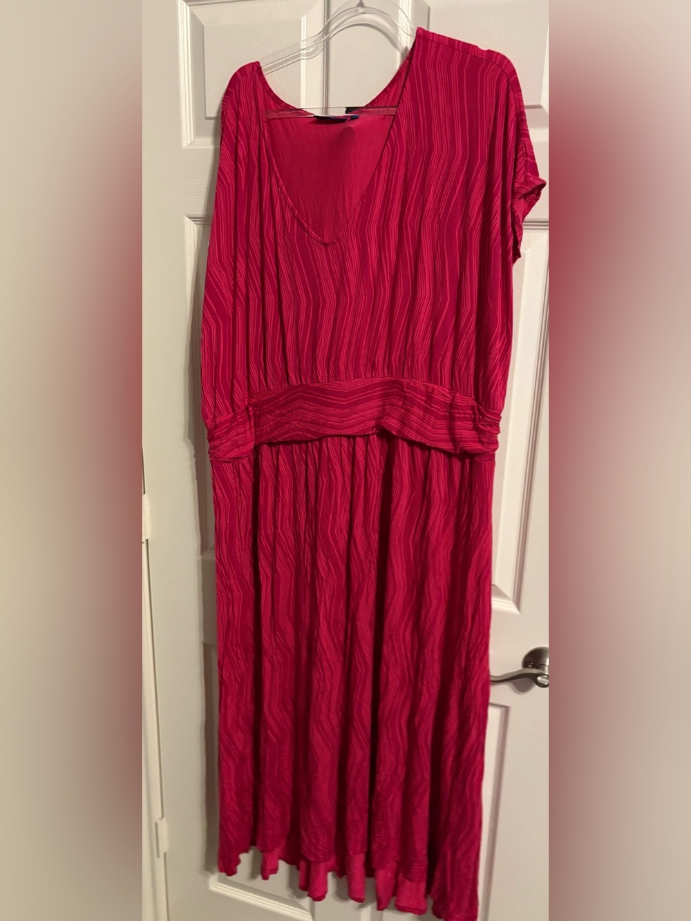 199- Apt. 9 Fuchsia Pleated Maxi Dress
